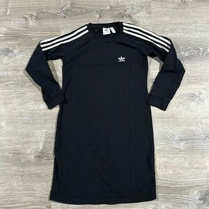 Adidas Kids Long Sleeve Athletic Dress Size Small Black and White Stripe